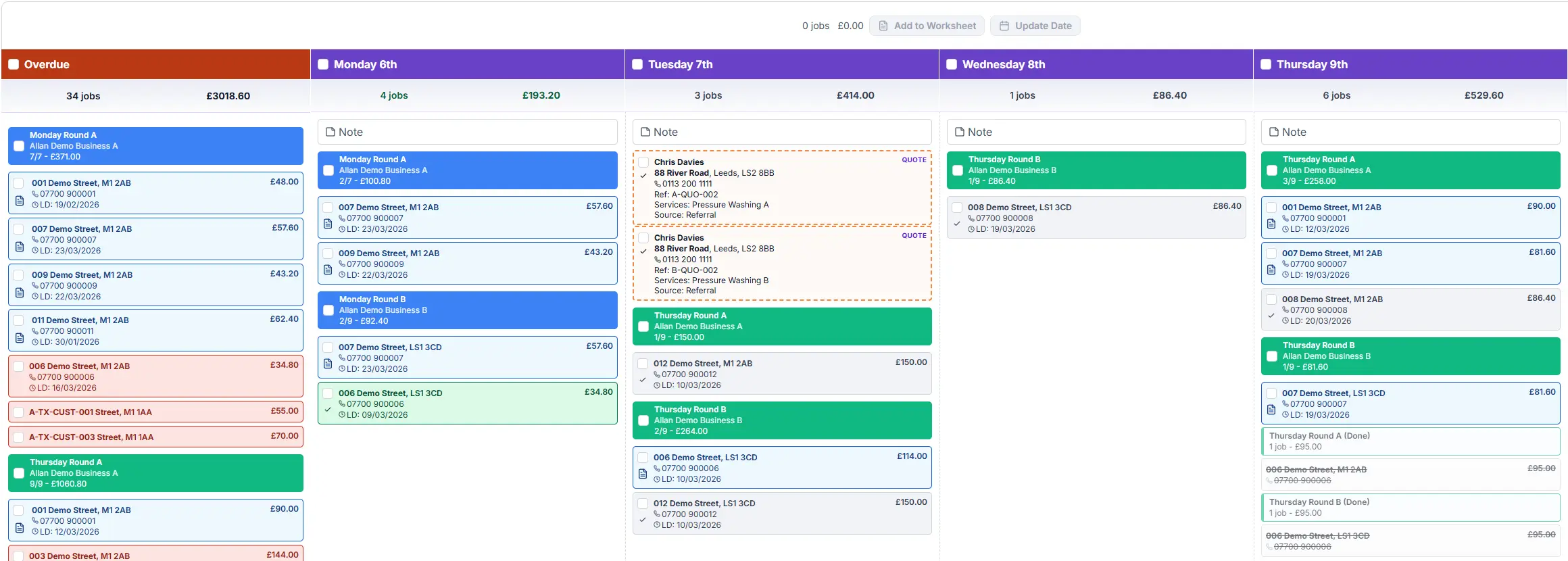 Shared team calendar showing planned work and upcoming commitments